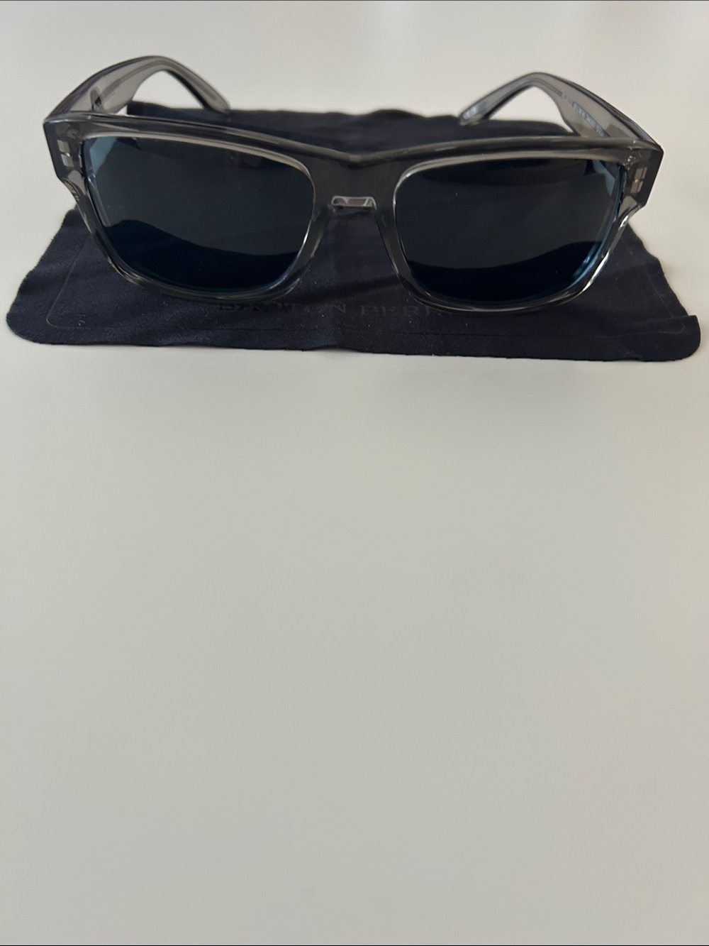 Barton Perreira Transparent gray Frame Sunglasses with Blue Lenses